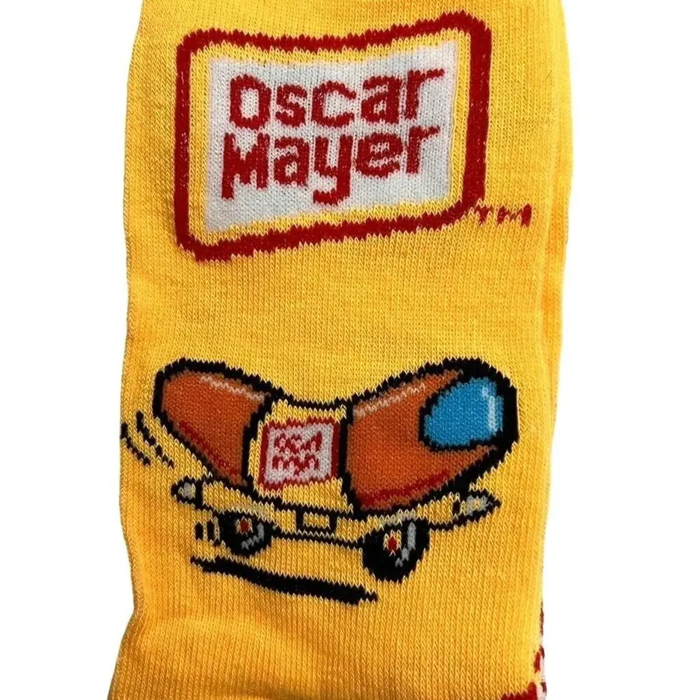 Odd Sox Unisex Oscar Mayer Weiner Mobile Novelty Crew Socks Yellow Retro Funny